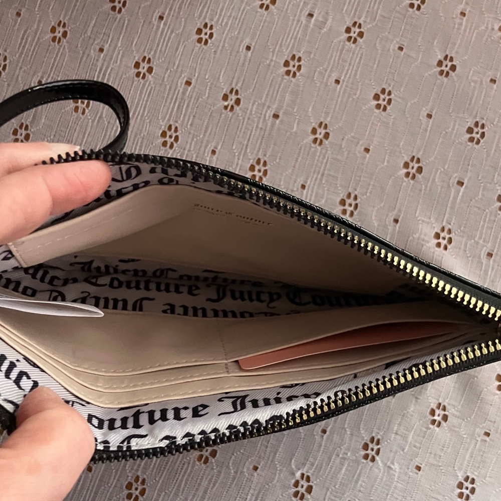 Juicy Couture Embossed Black Pouch wristlet - Picture 6 of 6